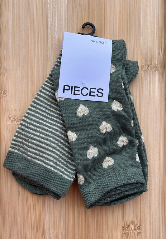 Chaussettes NINA PIECES Kaki/Doré