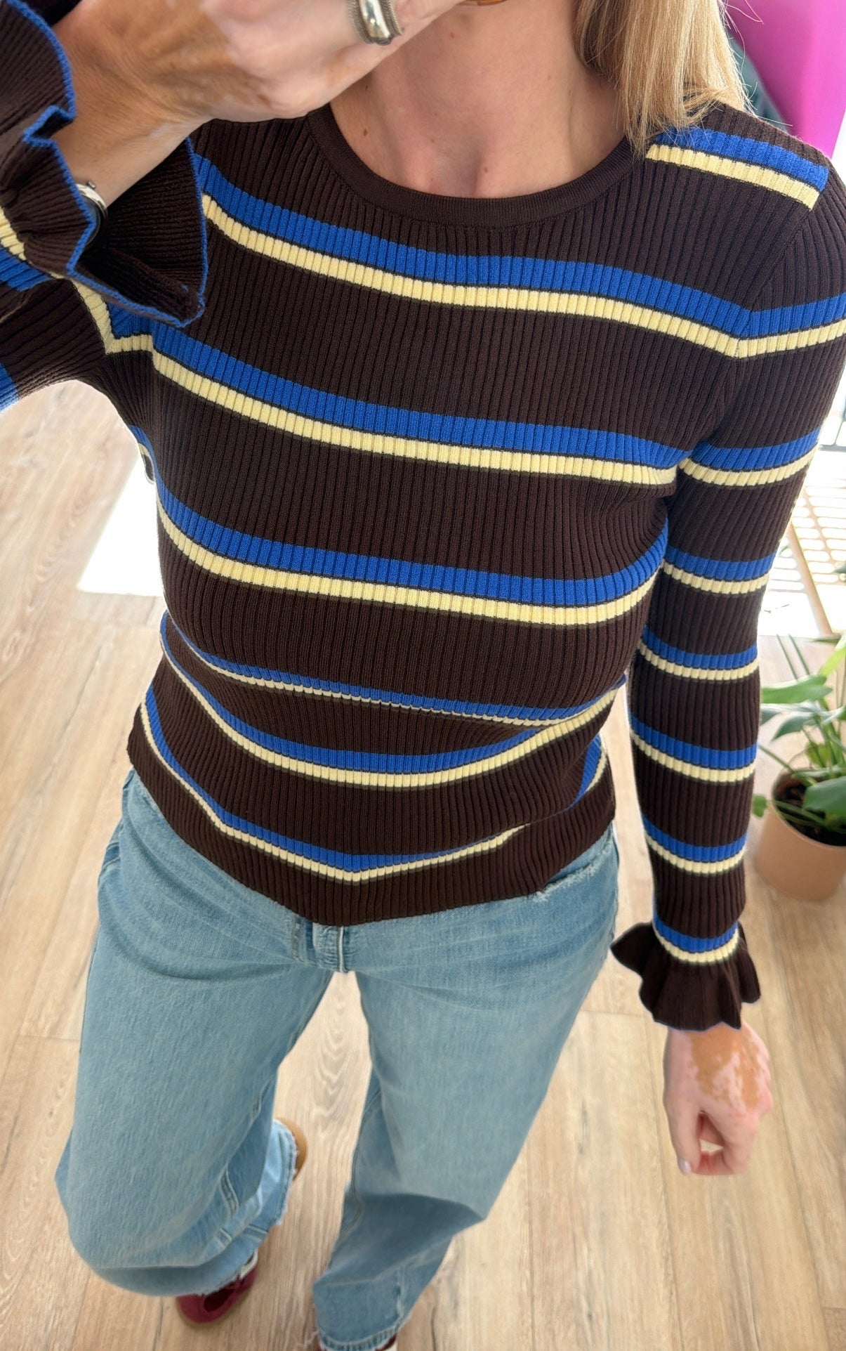Top BAO marron/jaune