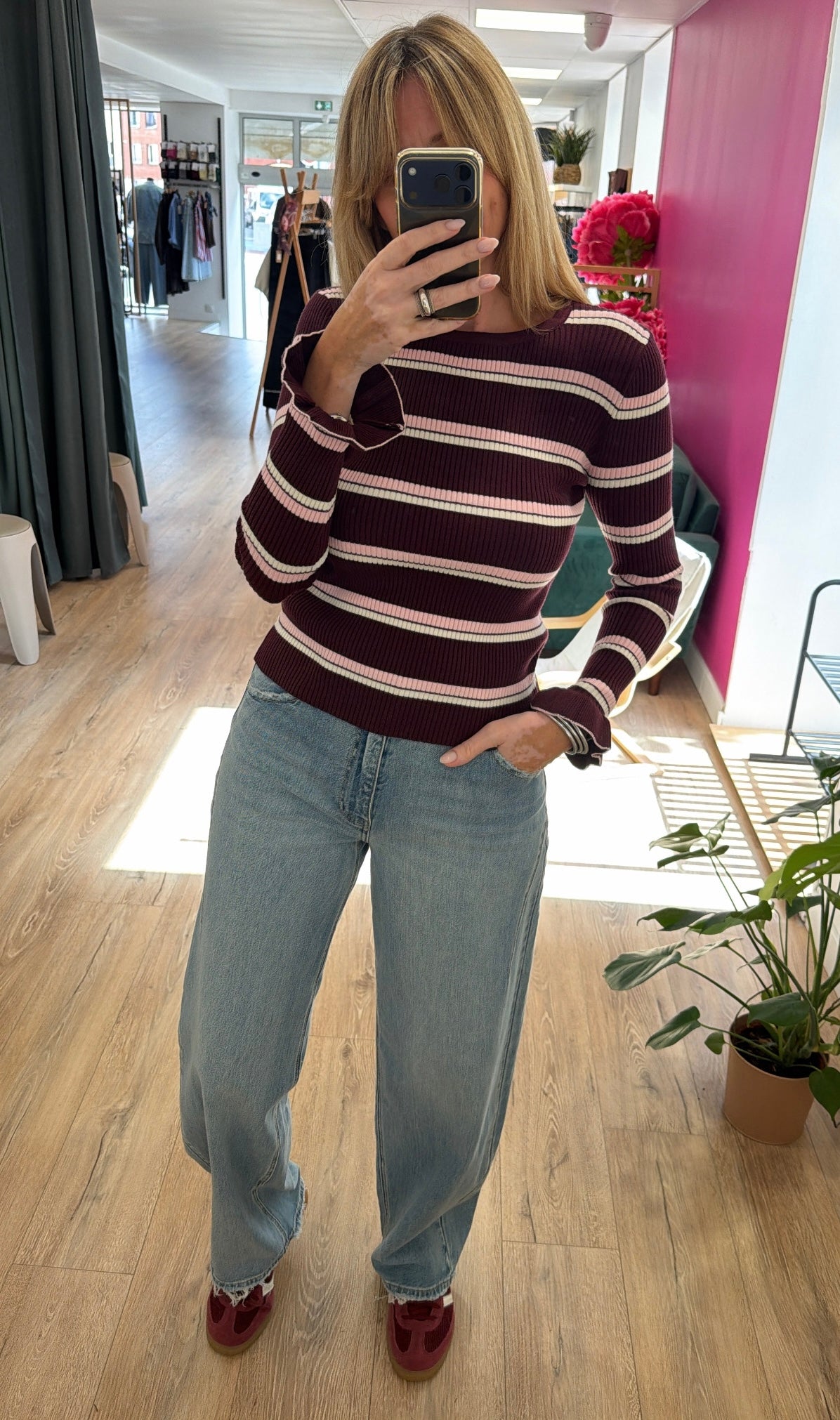 Top BAO bordeaux/rose