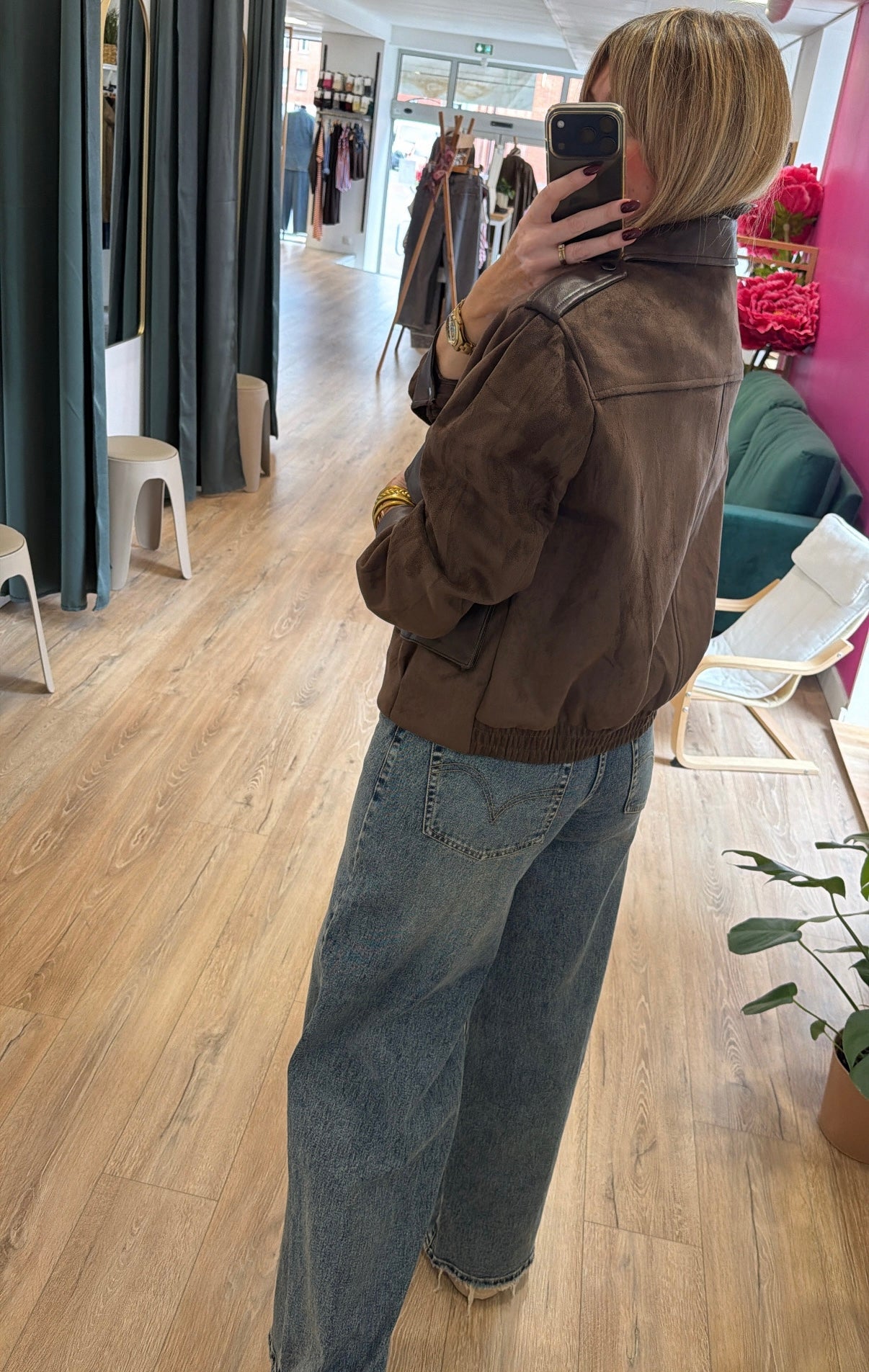Veste bimatière AMAYA Chocolat
