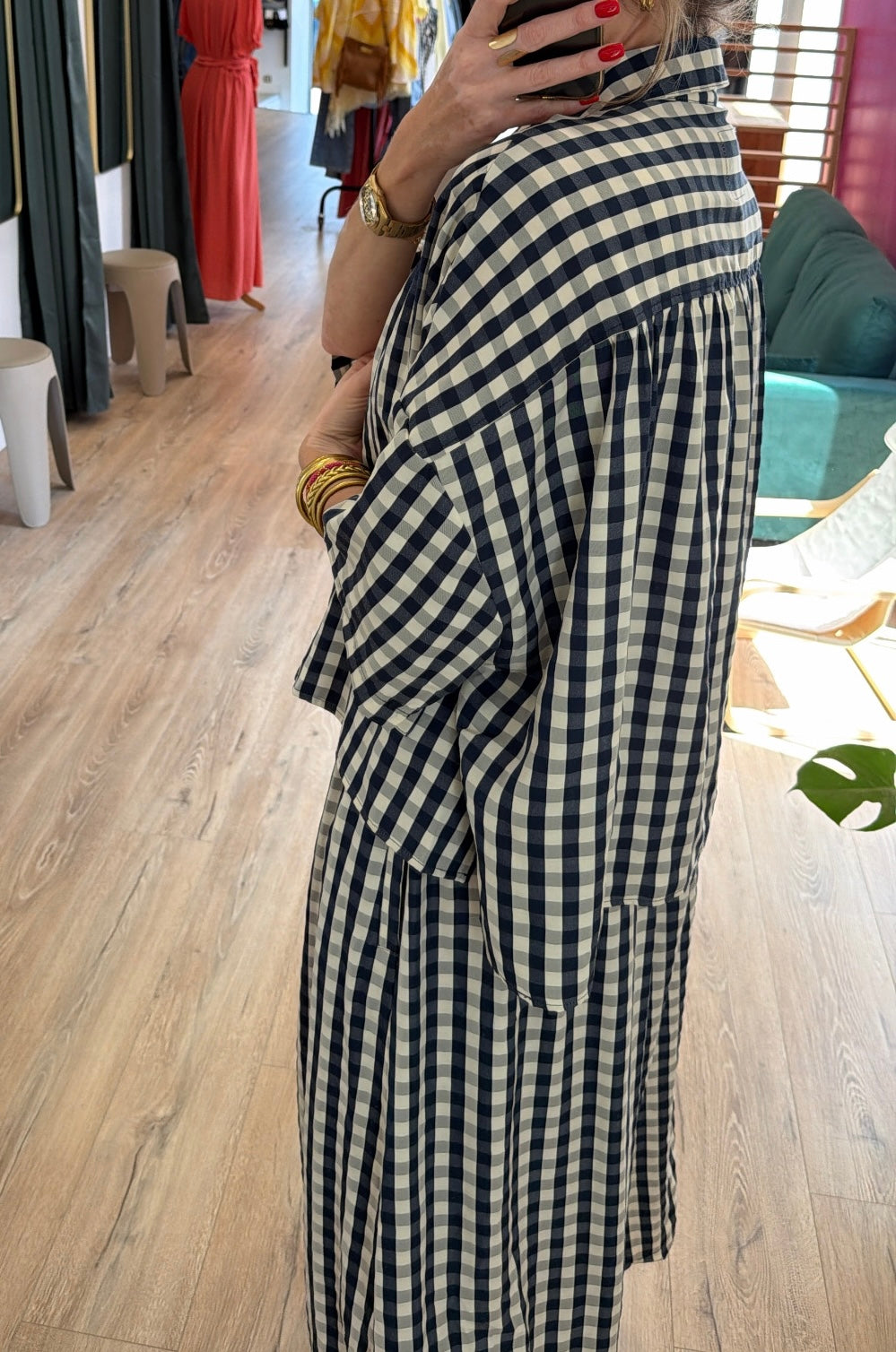 Chemise ESTER Bleu marine/Écru