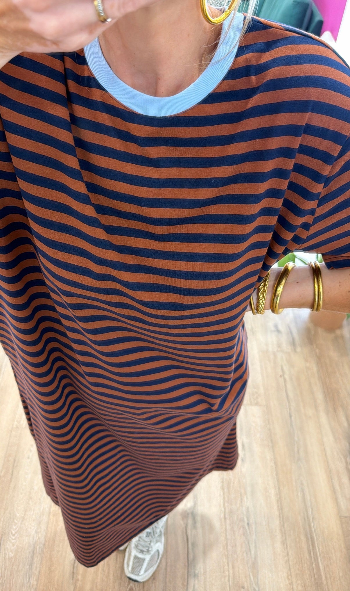 Robe t-shirt MAEVA Chocolat/Bleu
