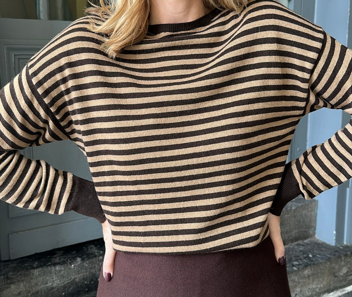 Pull ROMY Chocolat/Beige