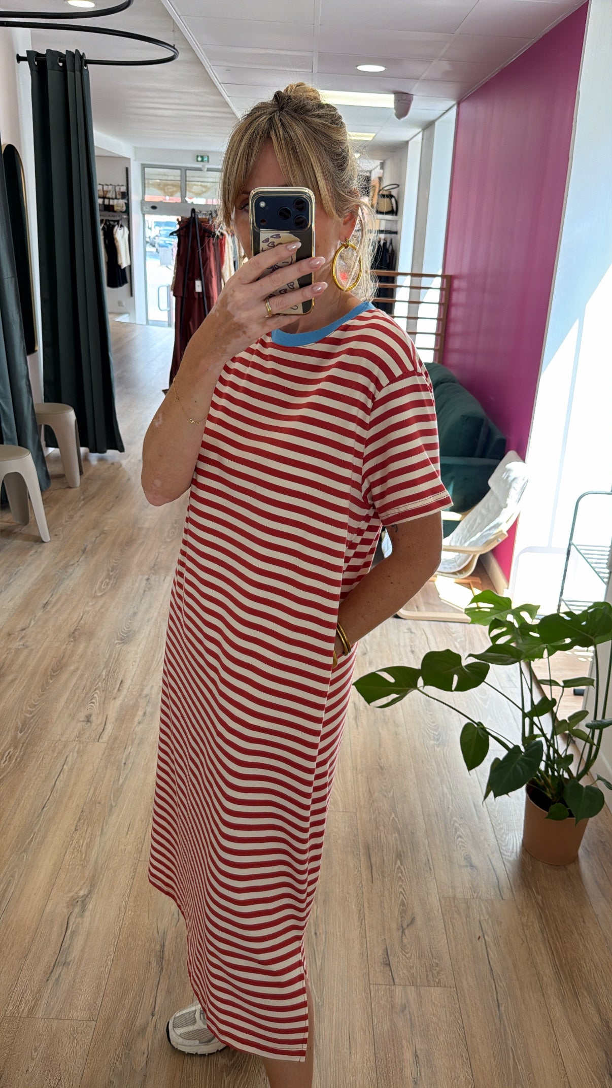 Robe t-shirt MAEVA Écru/Terracota