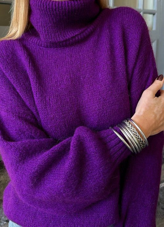 Pull col roulé NATHAN Violet