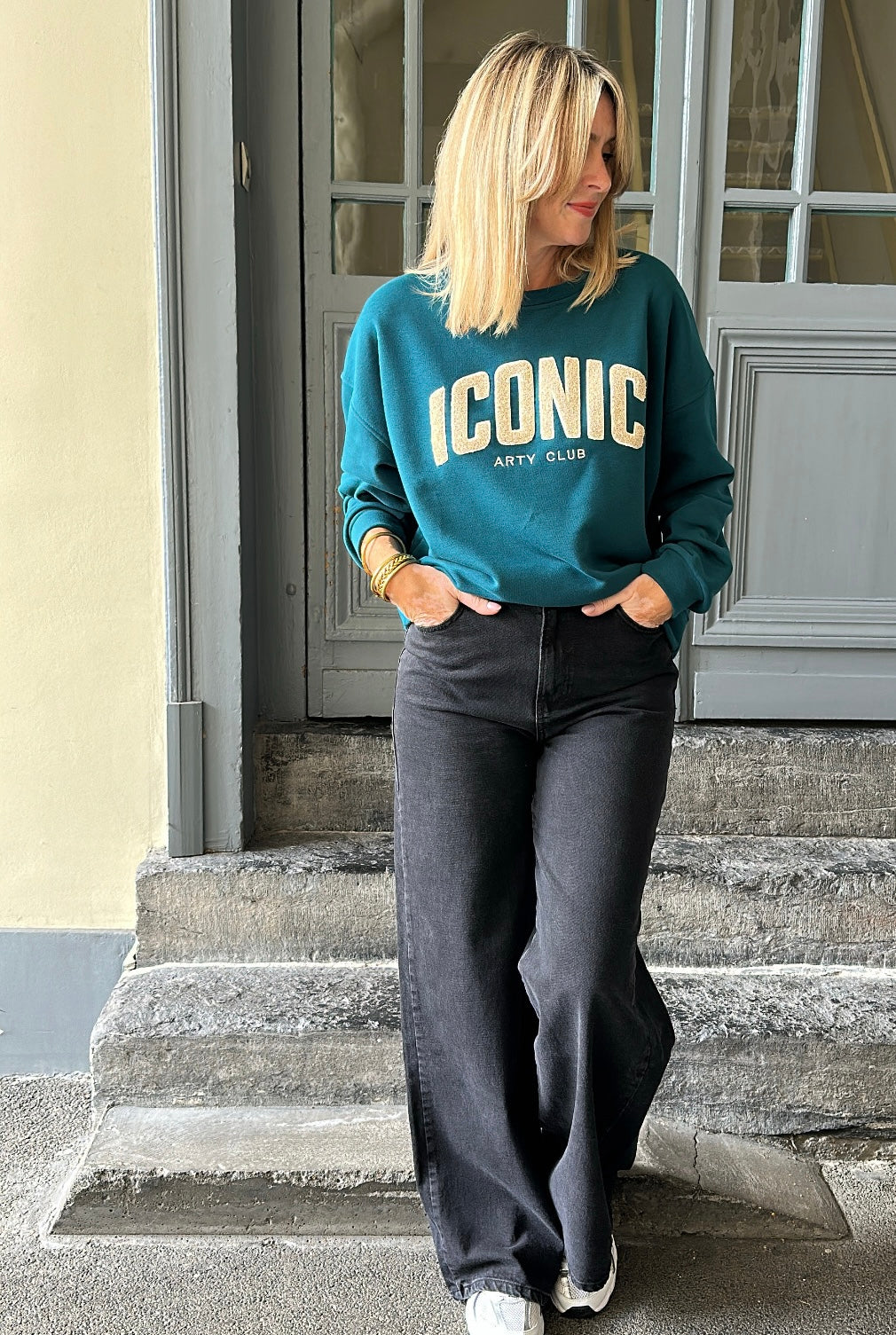 Sweat ICONIC Bleu canard/jaune