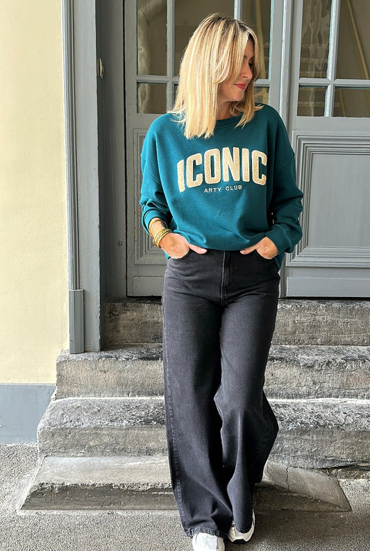 Sweat ICONIC Bleu canard/jaune