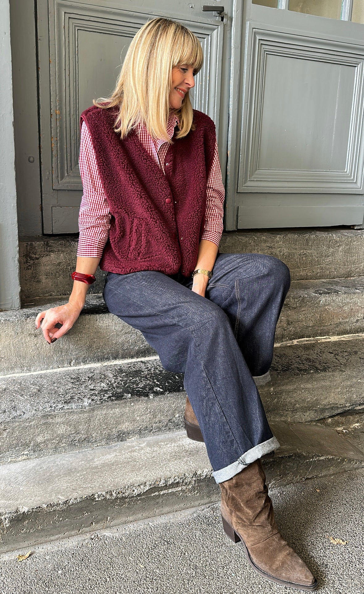 Chemise VICHY Rouge/Bordeaux