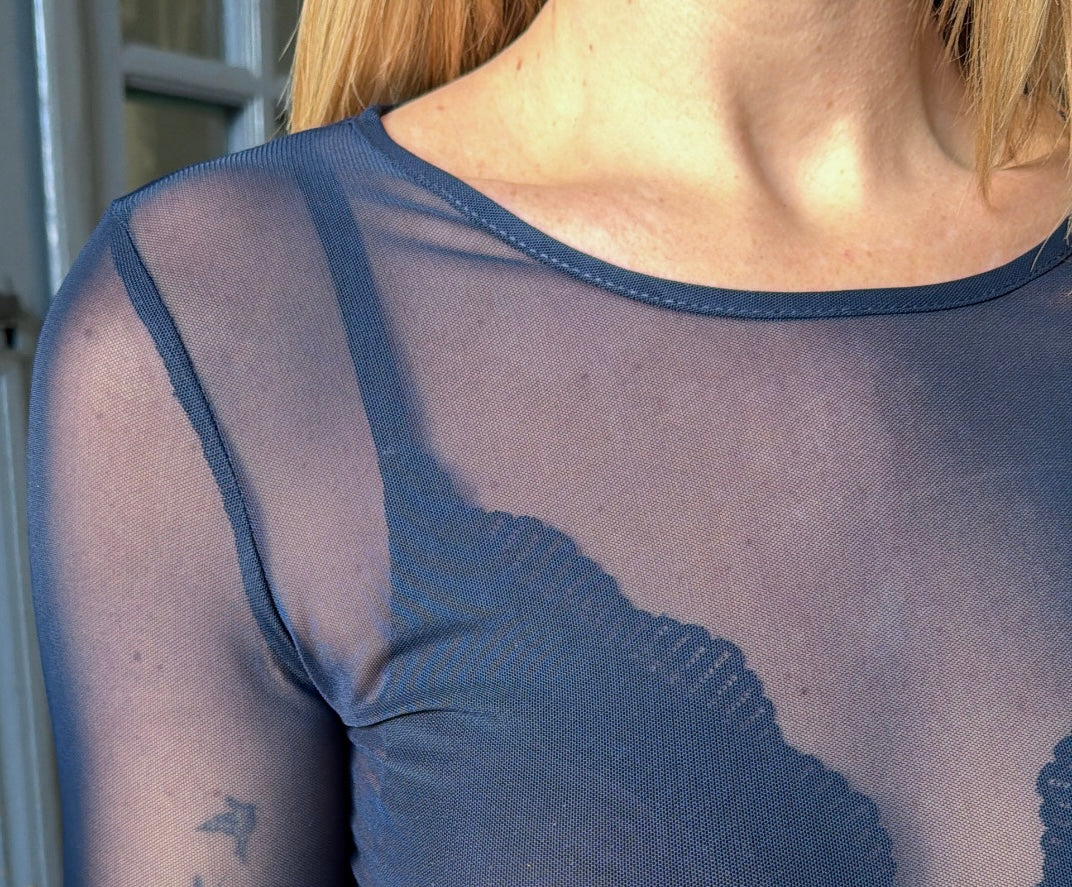 Top en mesh LYLIA Bleu marine