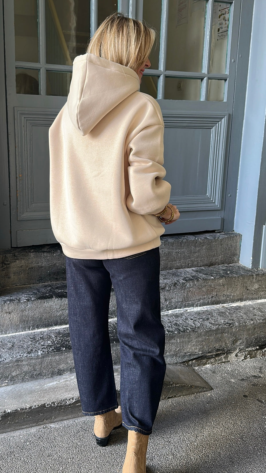 Sweat capuche ICONIC Beige/Chocolat