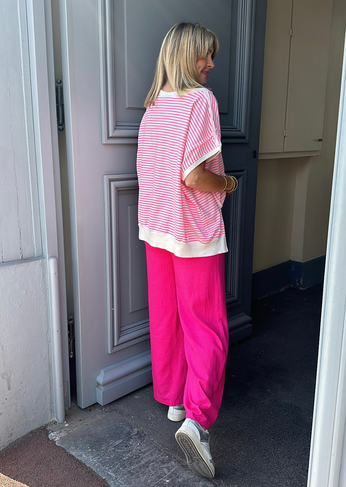 Sweat RÉMI Fushia/Blanc