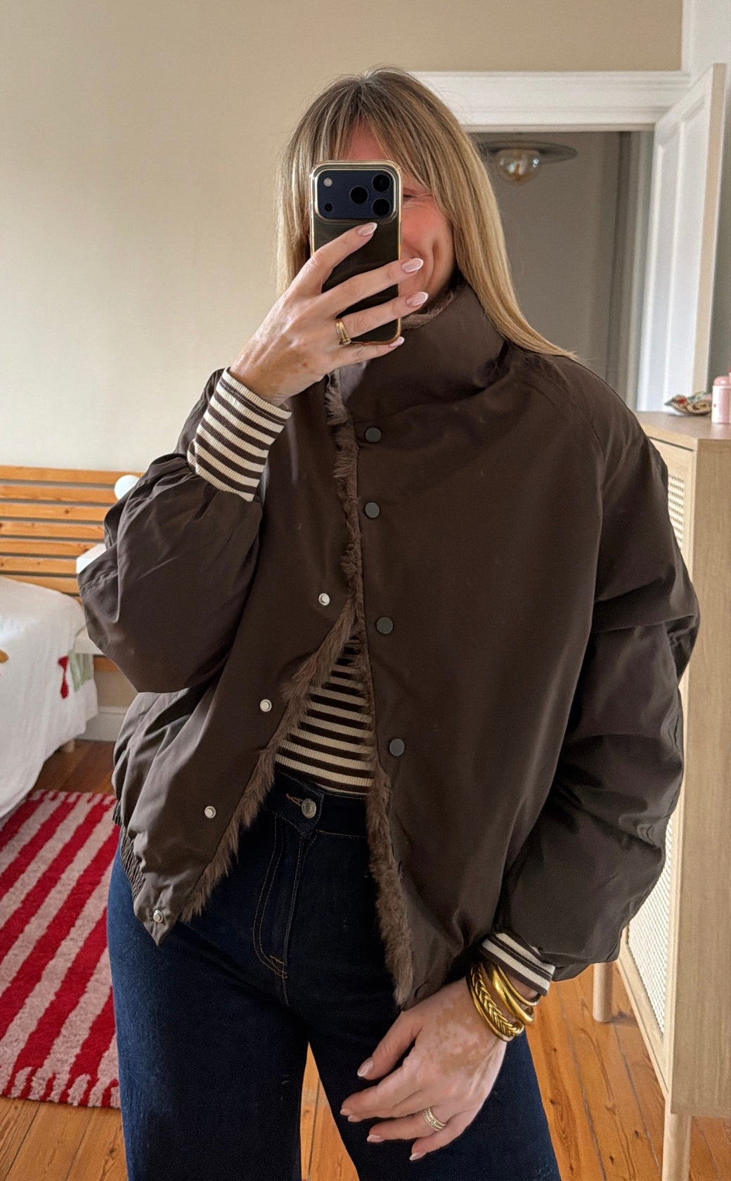 Veste ROSALIE Chocolat Réversible
