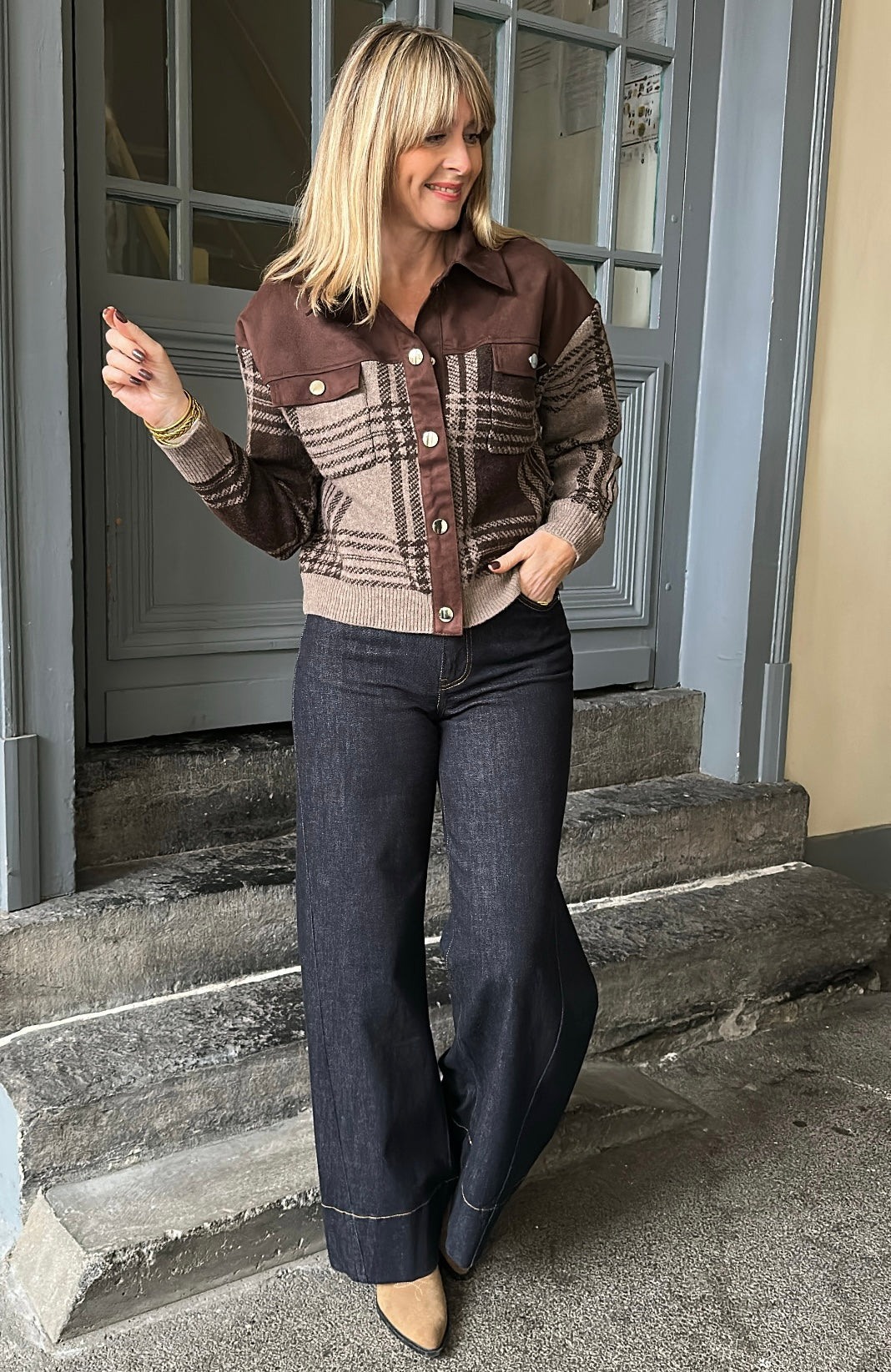 Gilet AMIR Chocolat/ Beige