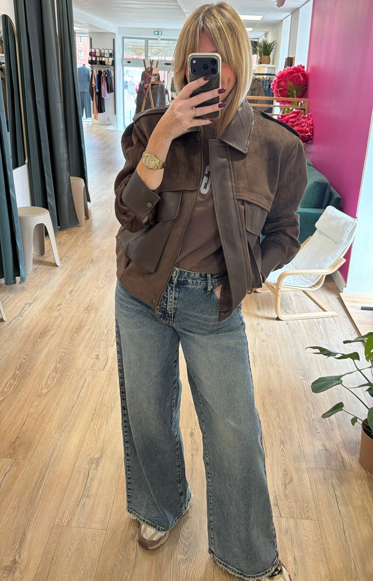 Veste bimatière AMAYA Chocolat
