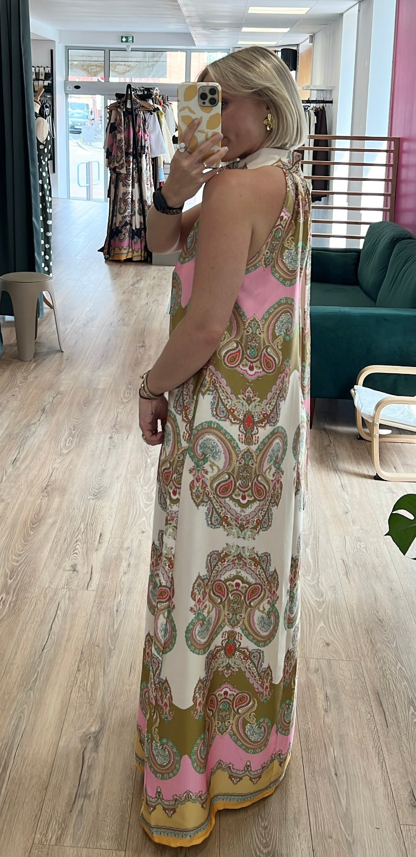 Robe NALA Pistache/Rose