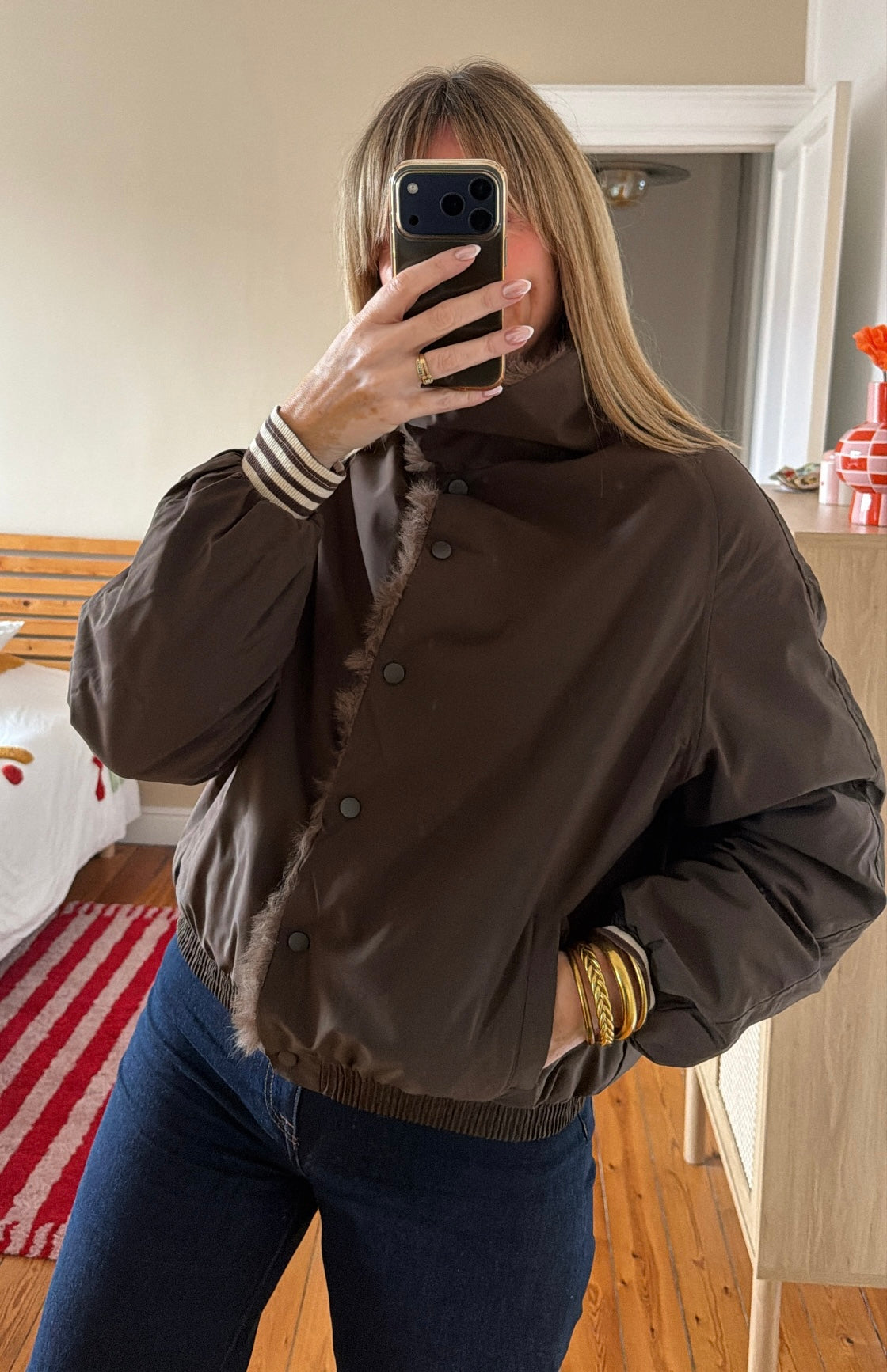 Veste ROSALIE Chocolat Réversible