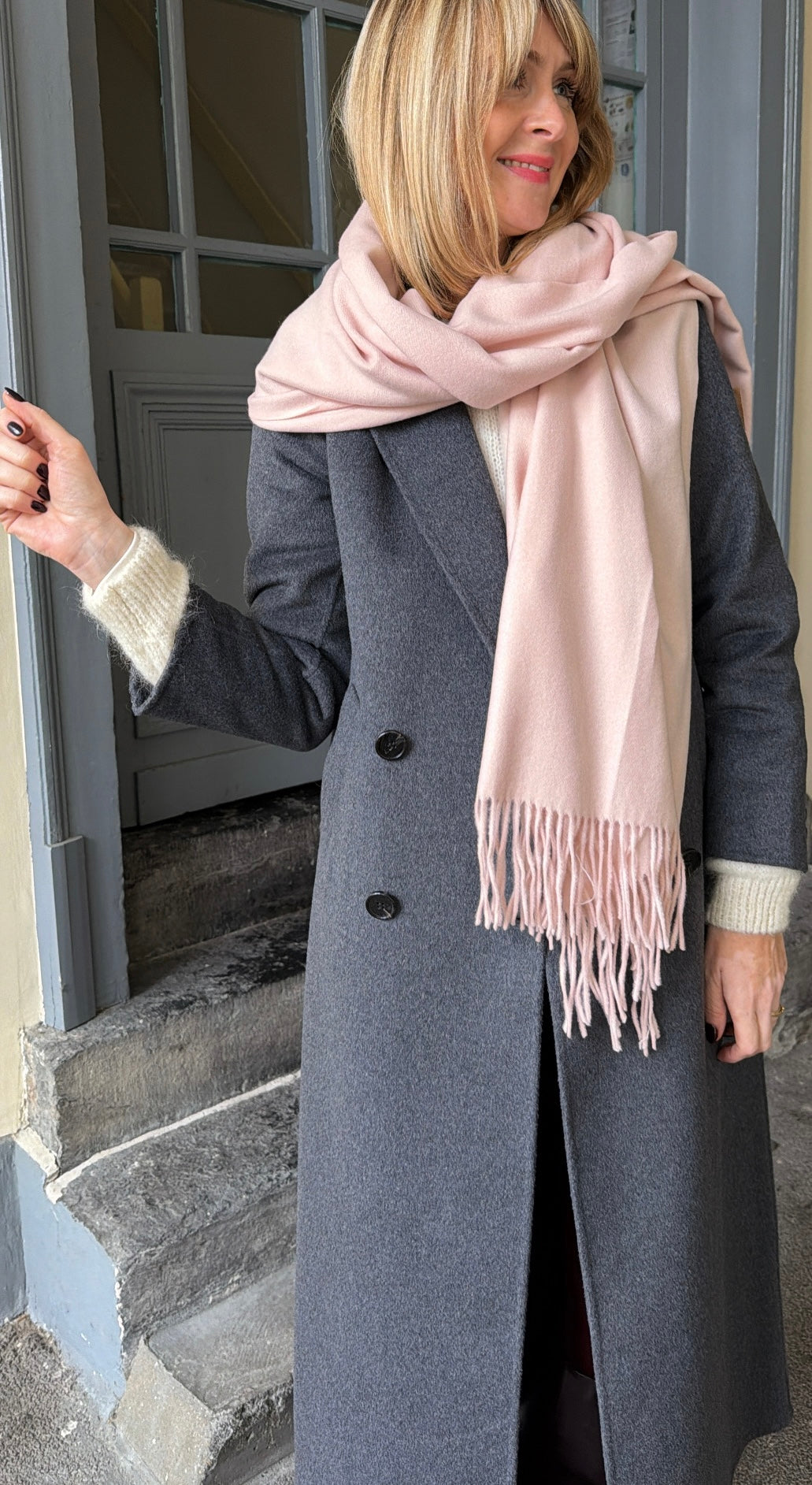 Maxi écharpe LOU Nude rosé