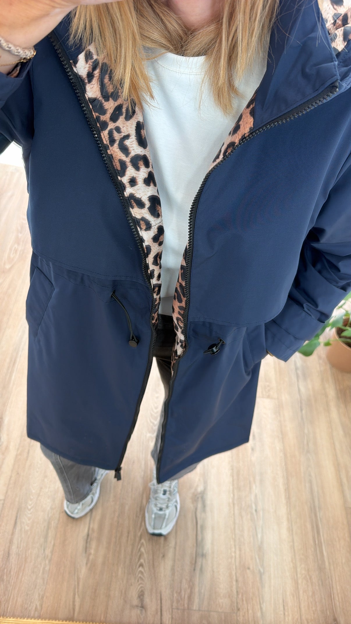 Imperméable NICOLAS Bleu marine/Léopard