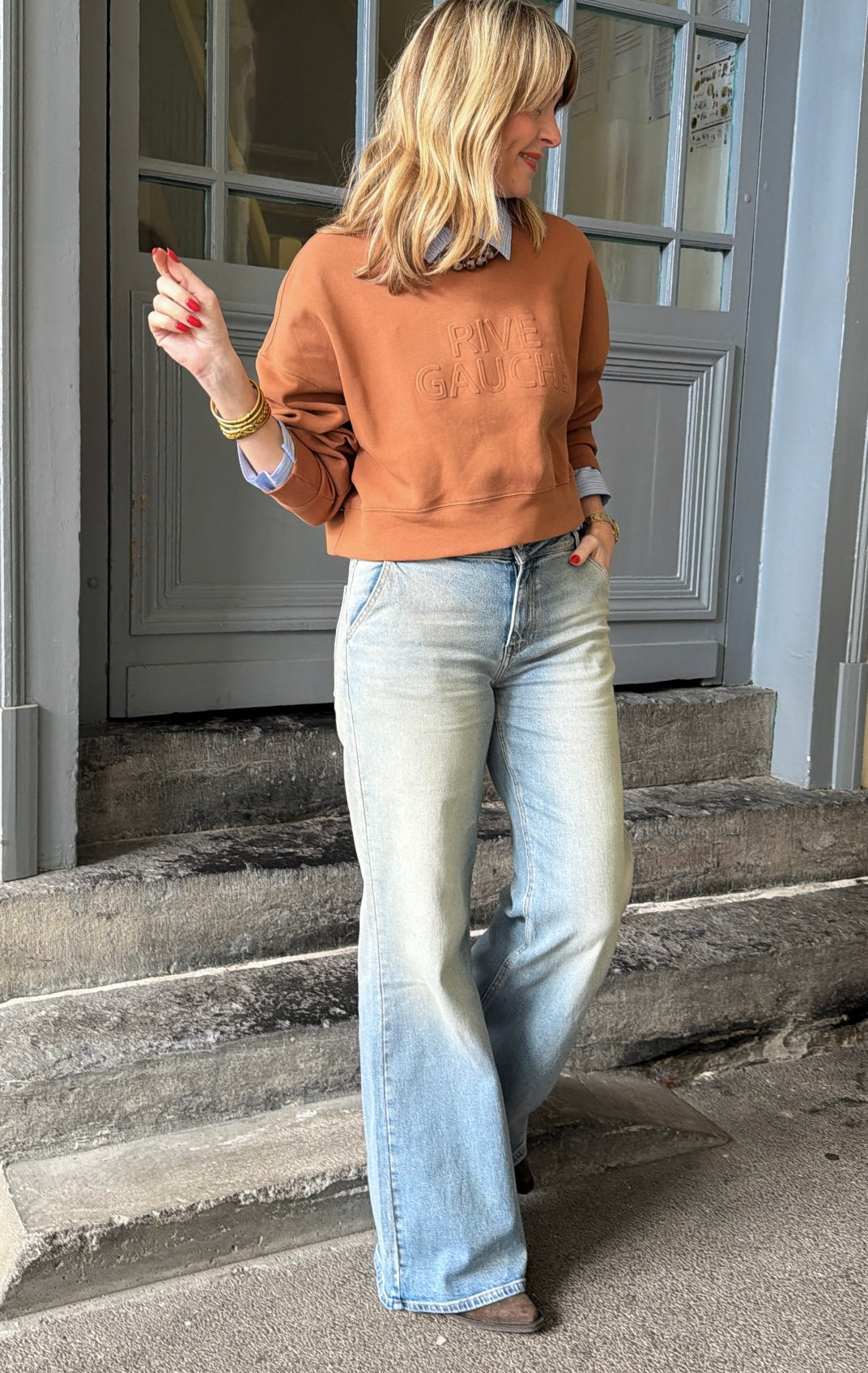 Jean flare AMANDA Bleu clair