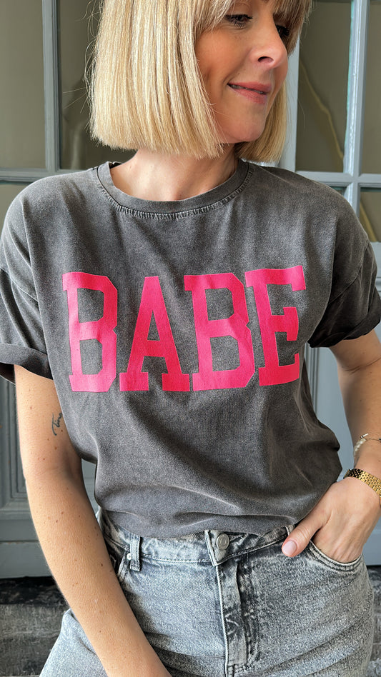 T-shirt BABE Gris/Rose