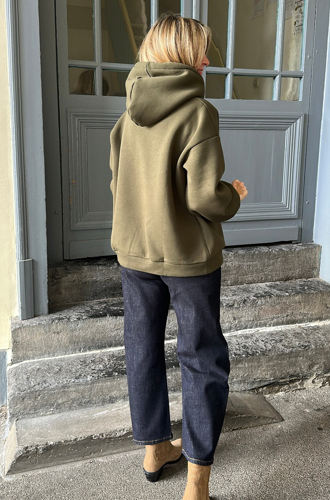 Sweat capuche ICONIC Kaki/Beige