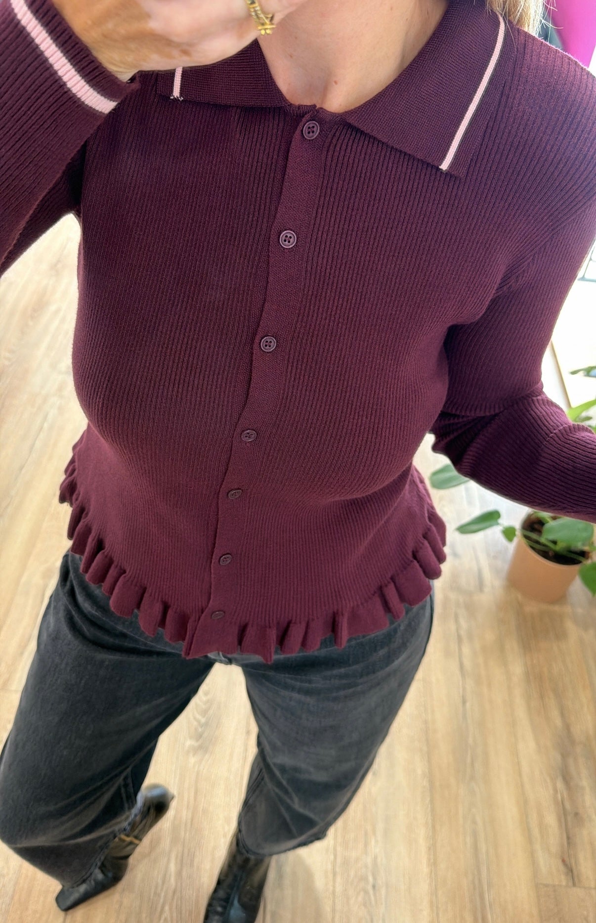 Polo maille SOREN Bordeaux