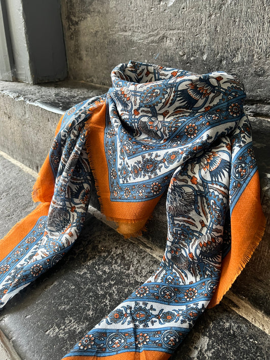 Foulard RHÉA Bleu/orange