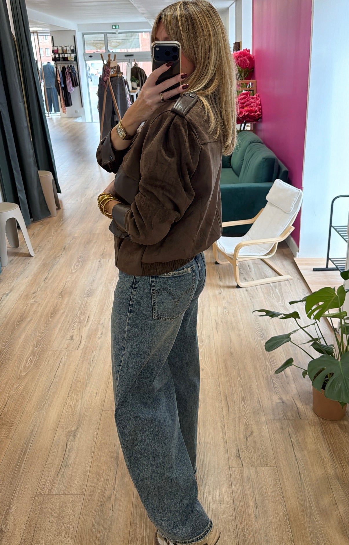 Veste bimatière AMAYA Chocolat
