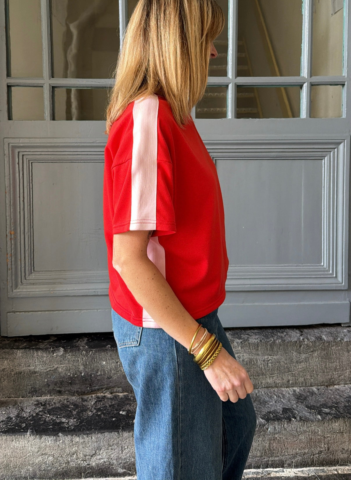T-shirt/Sweat CHILLI Rouge/Rose poudré PIECES
