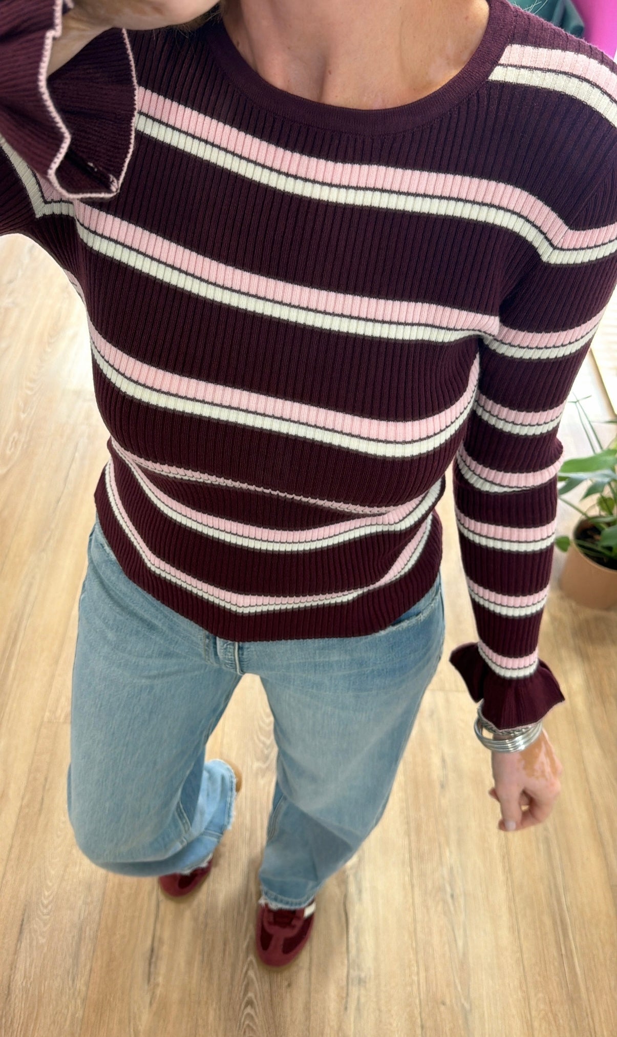 Top BAO bordeaux/rose