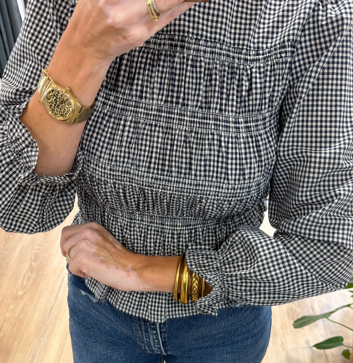 Blouse EMMA vichy bleu marine
