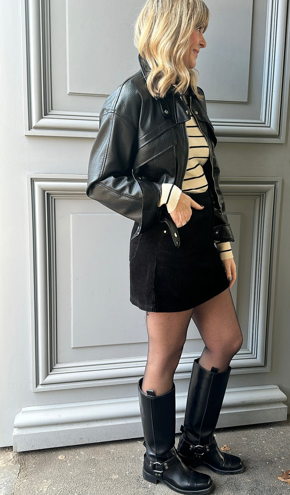 Jupe velours CASSANDRE Noire