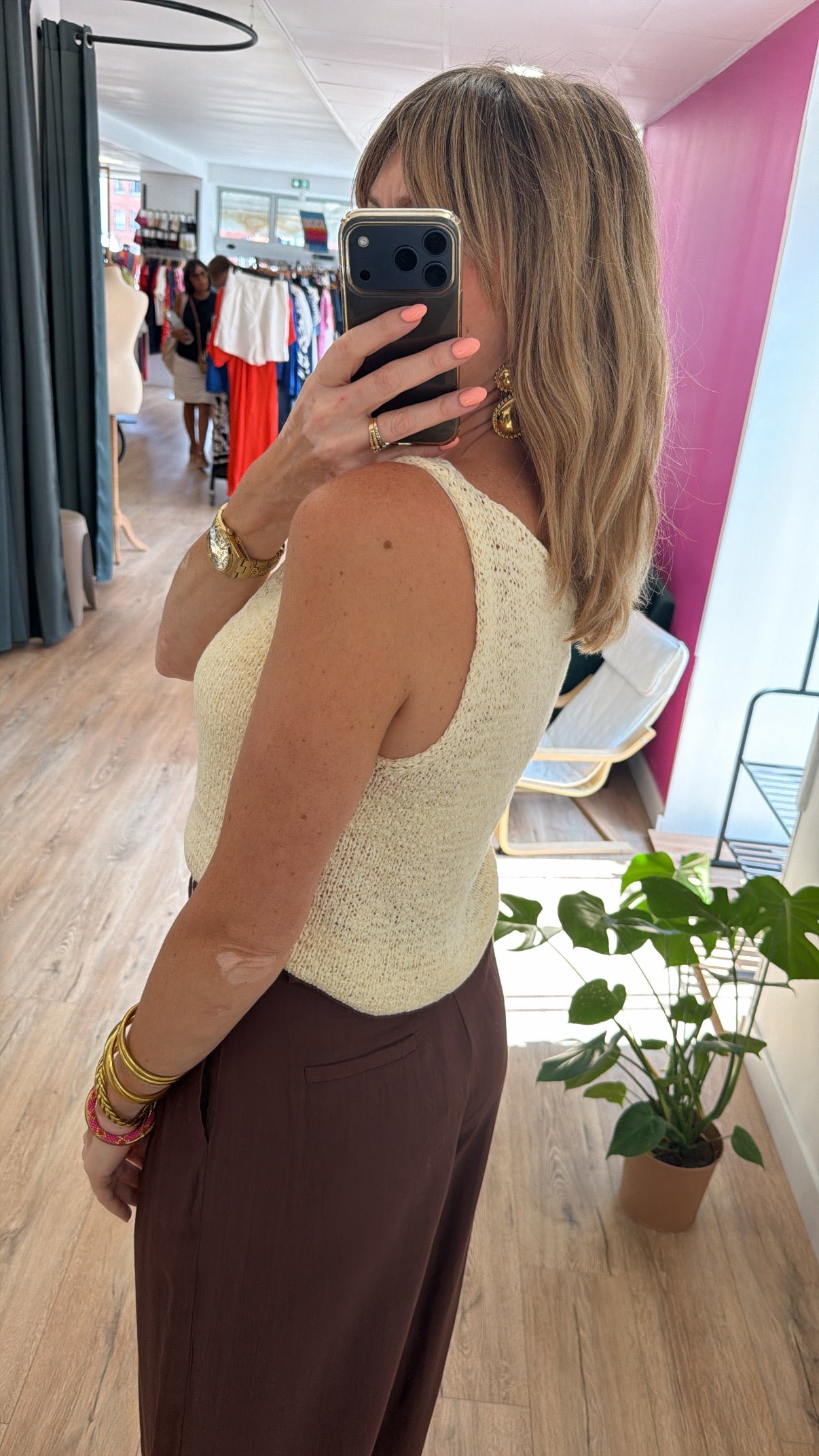 Top CARLA Écru