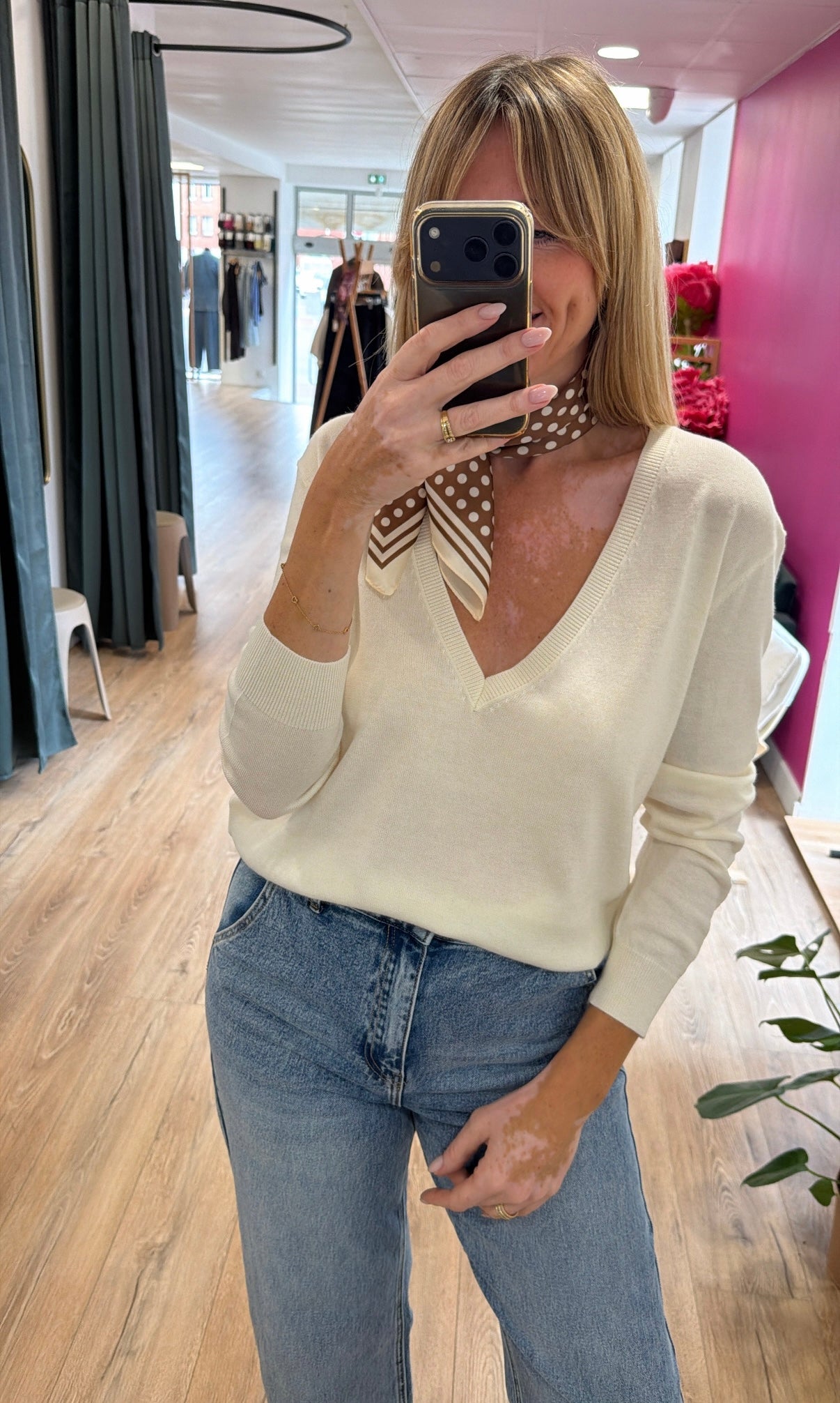 Pull V NÉLIO Écru