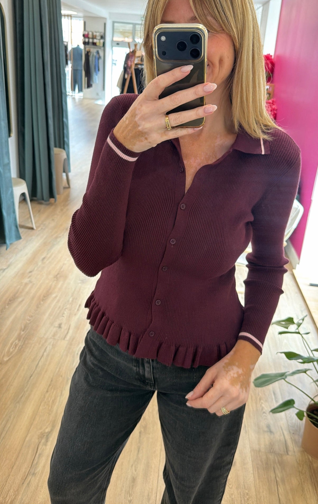 Polo maille SOREN Bordeaux