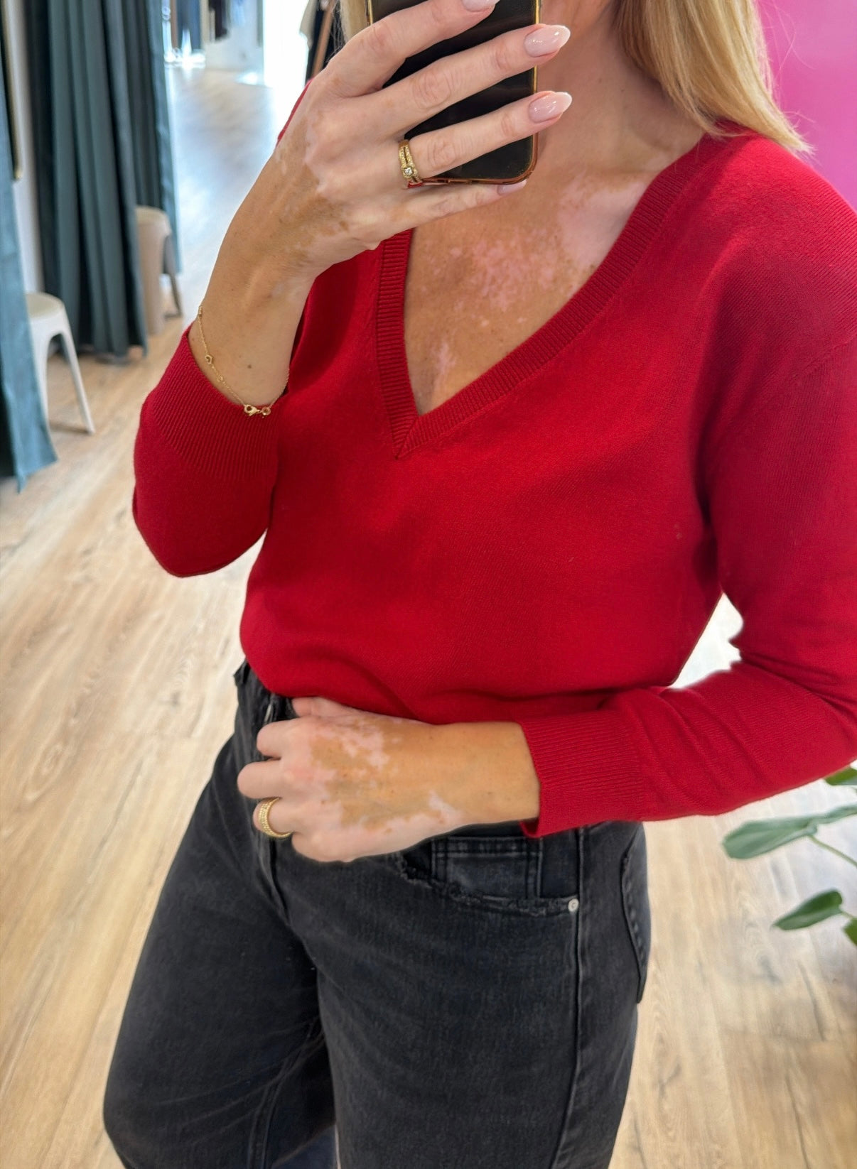 Pull V NÉLIO Rouge