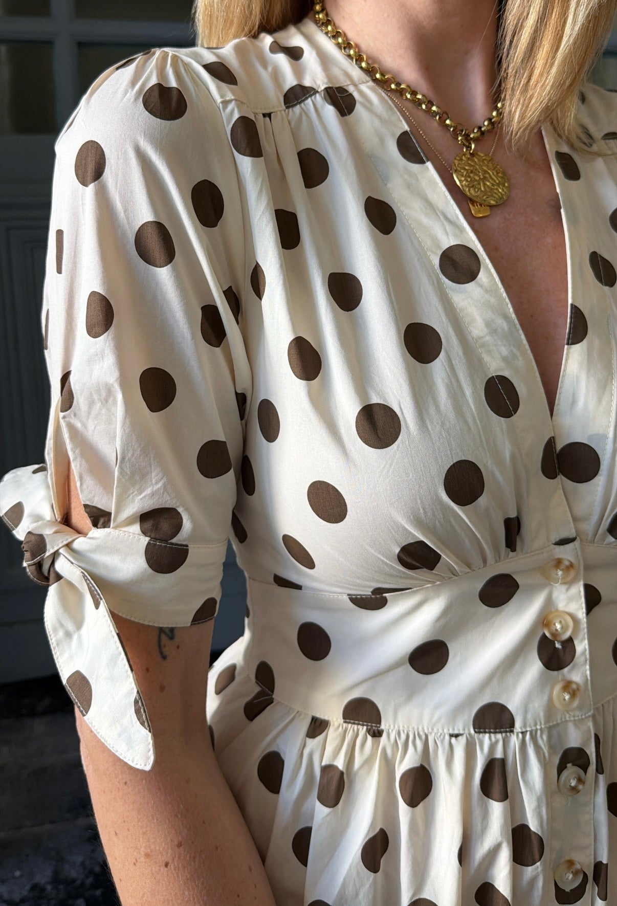 Robe DANIELLA à pois chocolat
