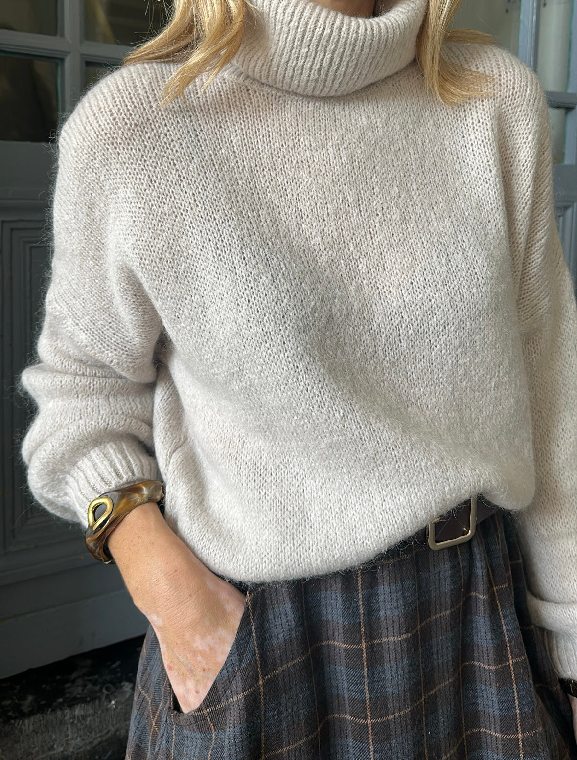 Pull col roulé NATHAN Beige