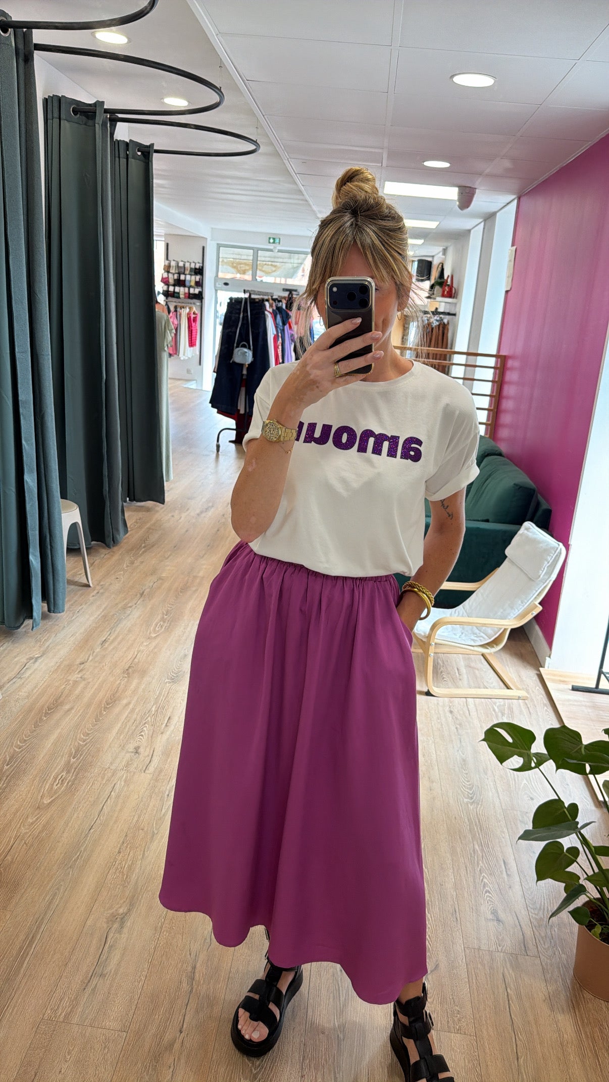 T-shirt AMOUR Blanc/Violet
