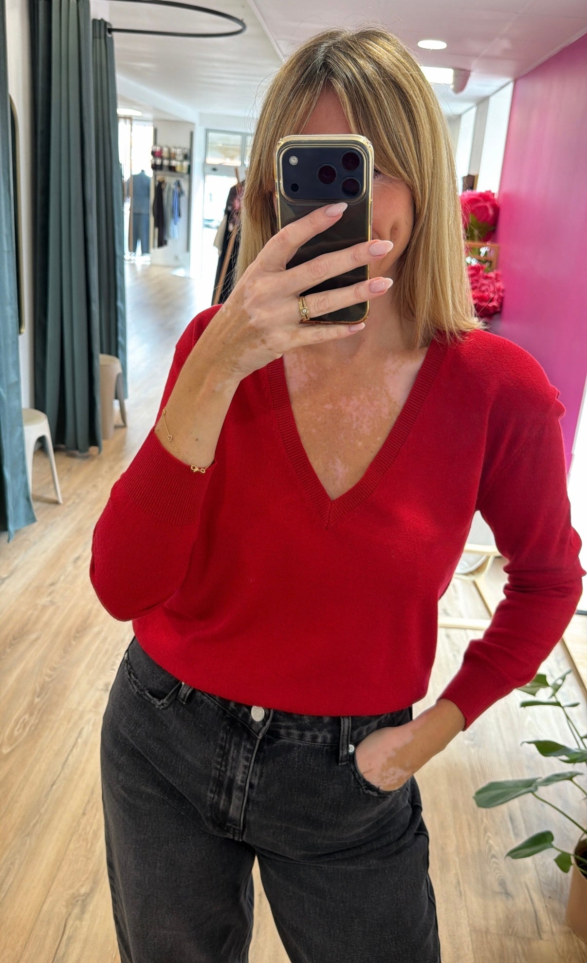 Pull V NÉLIO Rouge