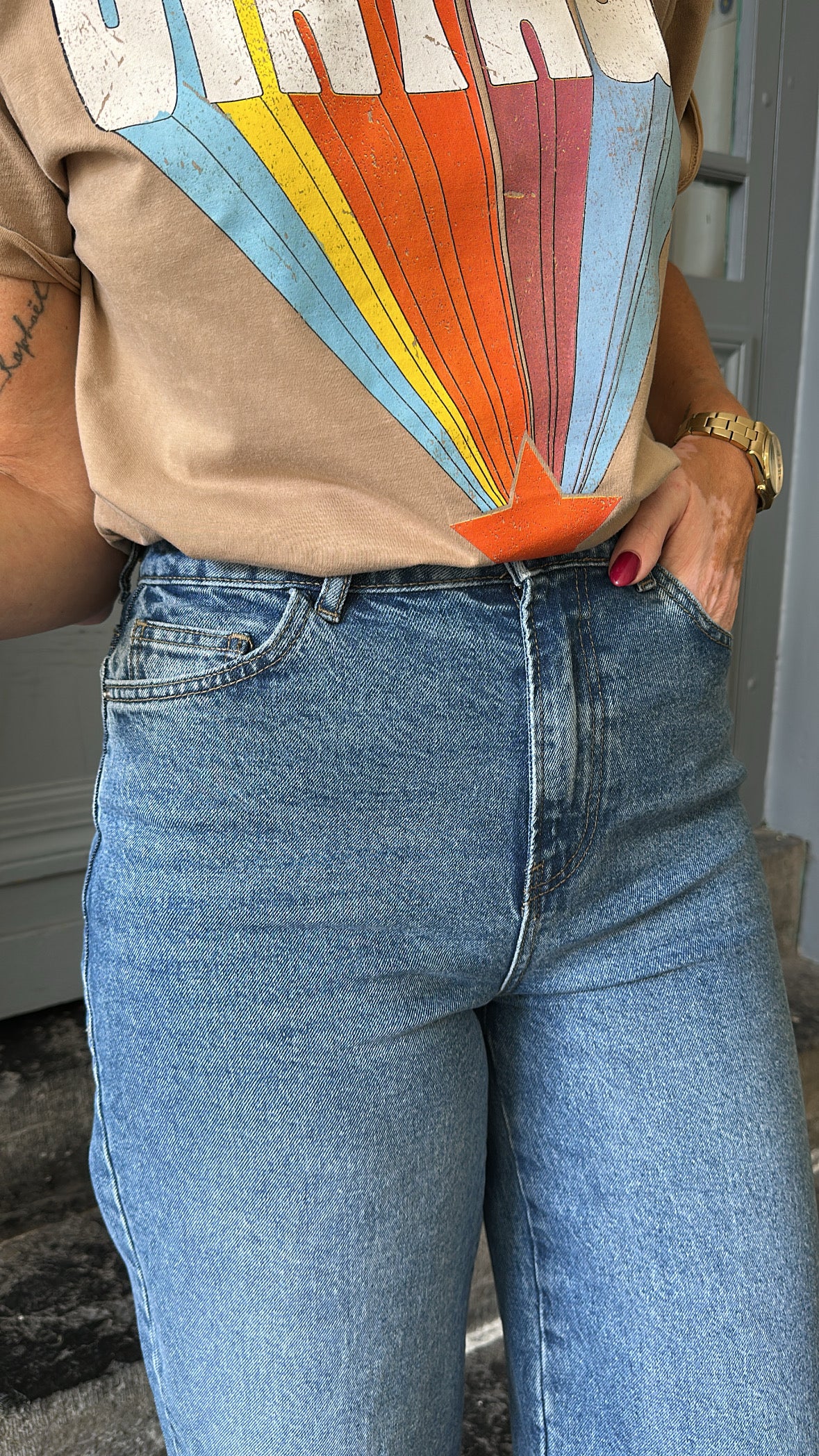 Jean SELMA Medium Blue Denim PIECES