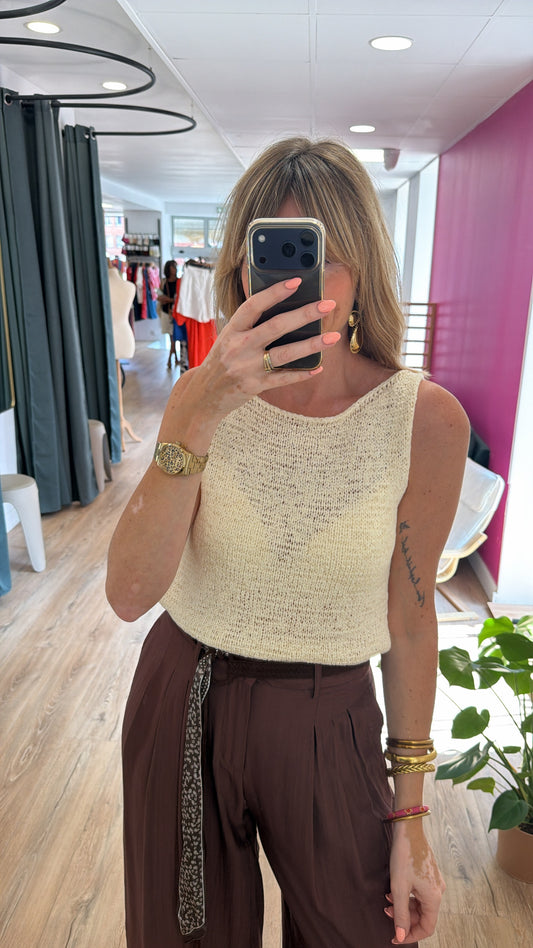 Top CARLA Écru