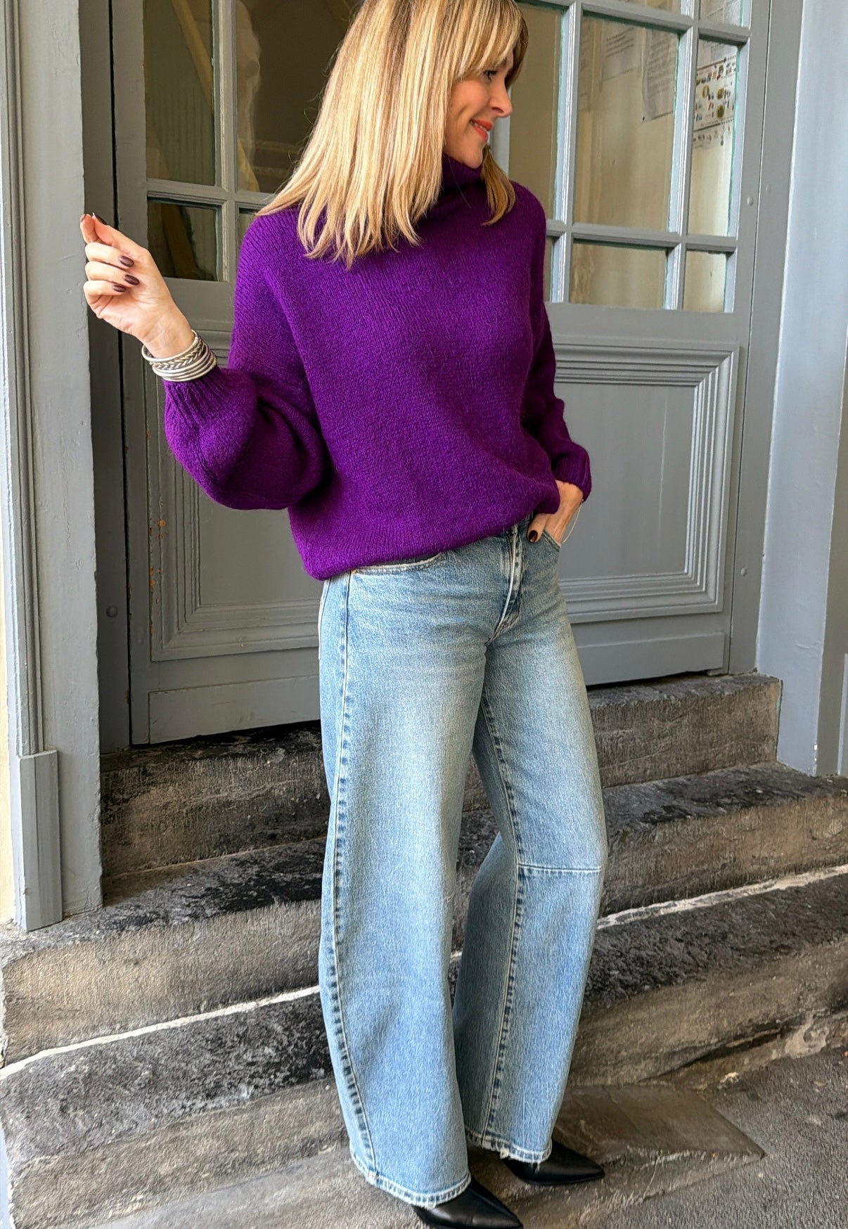 Pull col roulé NATHAN Violet