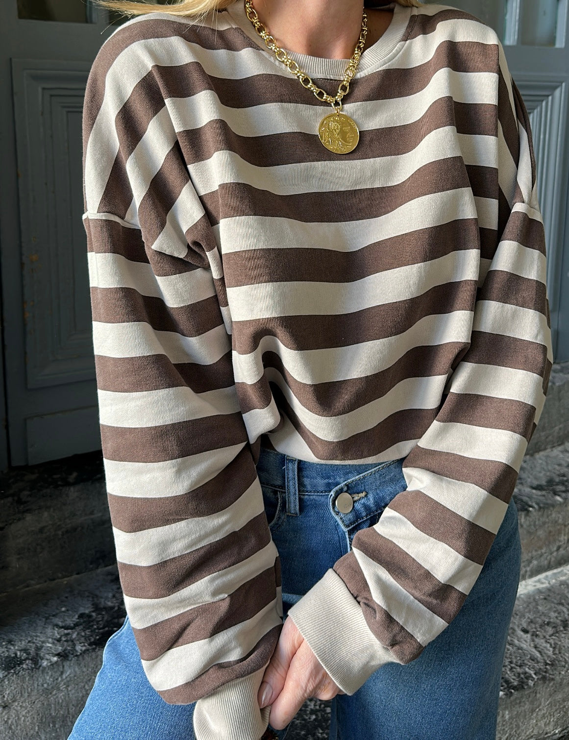 Sweat ALEXIS Marron/Beige