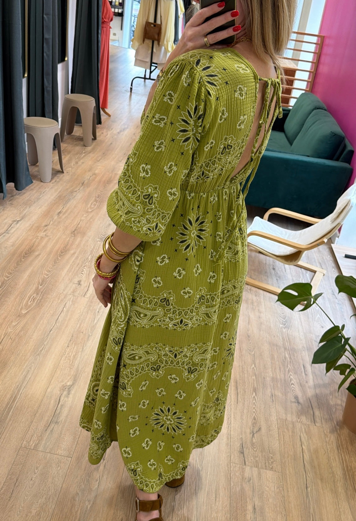 Robe THEA Vert Anis