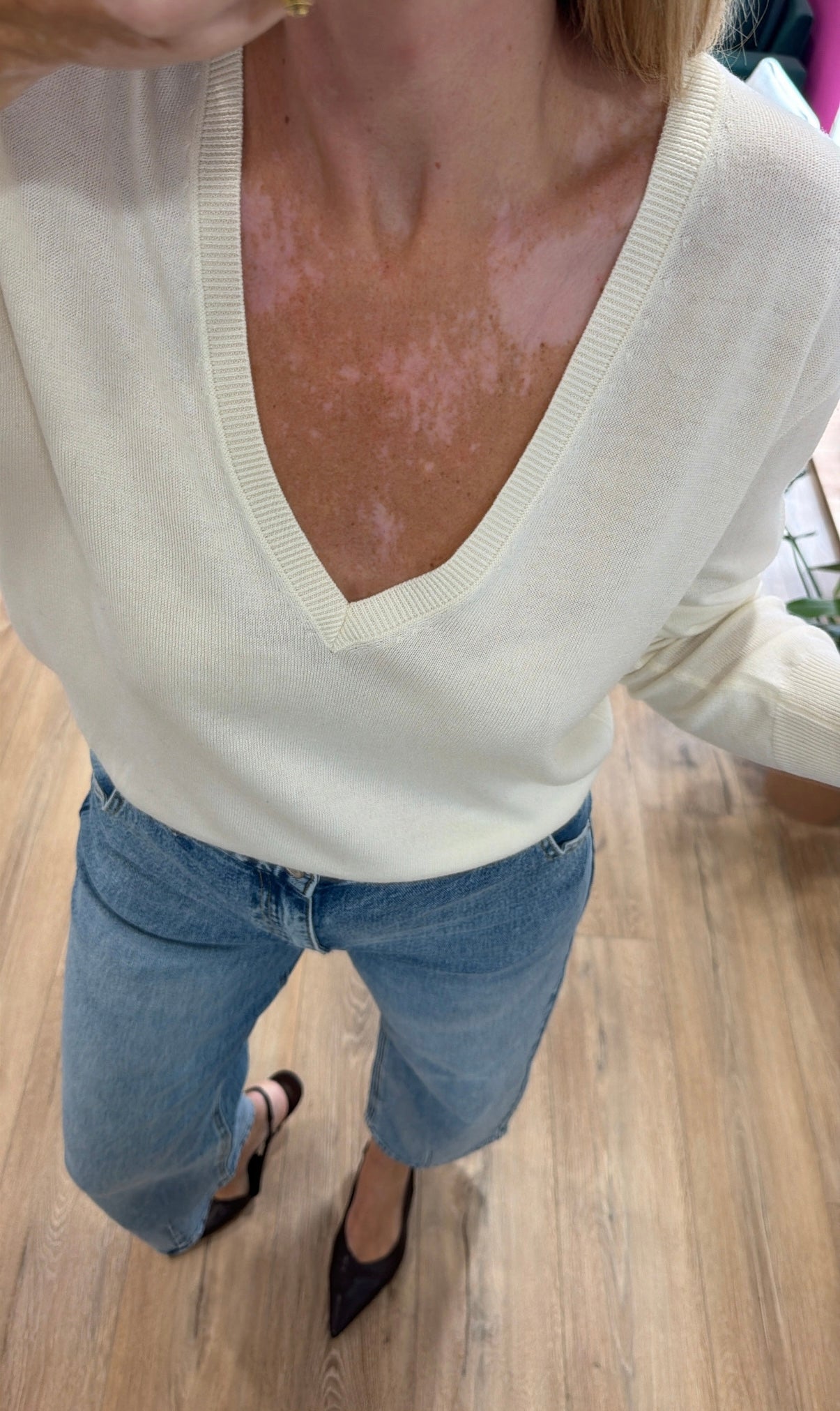 Pull V NÉLIO Écru