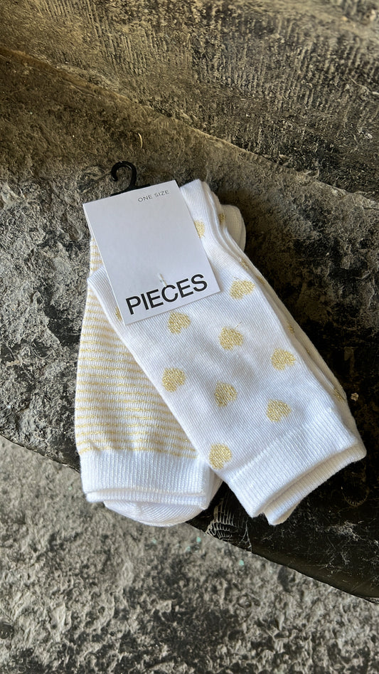 Chaussettes NINA PIECES Blanc/Doré