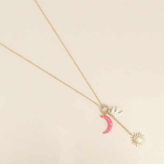 Sautoir ETHEL Rose/Doré