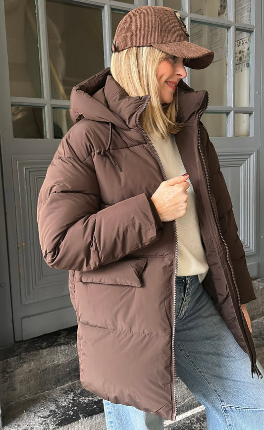 Doudoune courte GABIE Chocolat