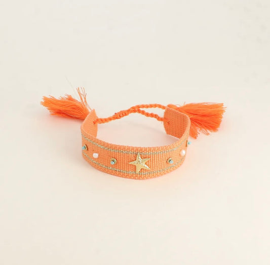 Bracelet tissus Orange